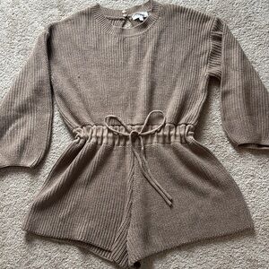 Tan sweater romper